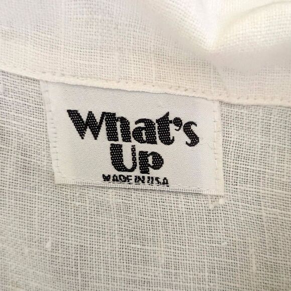 What's Up Womens SM Ivory White 100% Linen Pullover Tunic Top - Picture 5 of 8